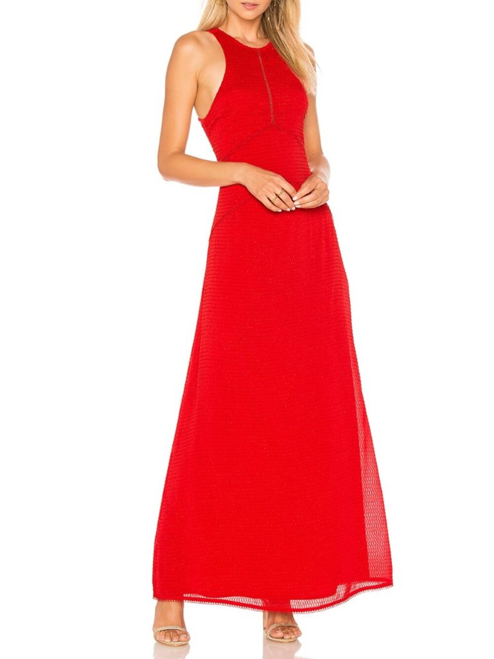 House of Harlow 1960 REVOLVE Allegra Halter Slit Maxi Dress Racing Red XS NWT